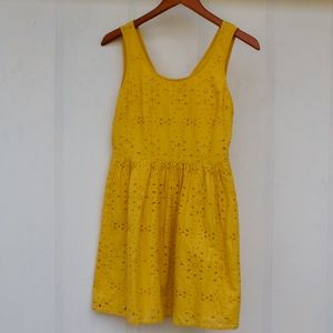 Abercrombie and Fitch Yellow Eyelet Summer Dress